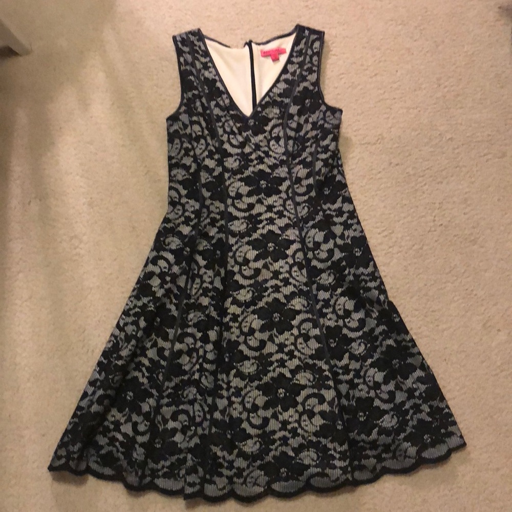 Black flowery flare Betsey Johnson Dress